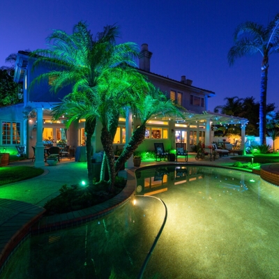 <h1>Coto De Caza, CA RGB Landscape Lighting</h1><p>This residential home is celebrating every holida Photo